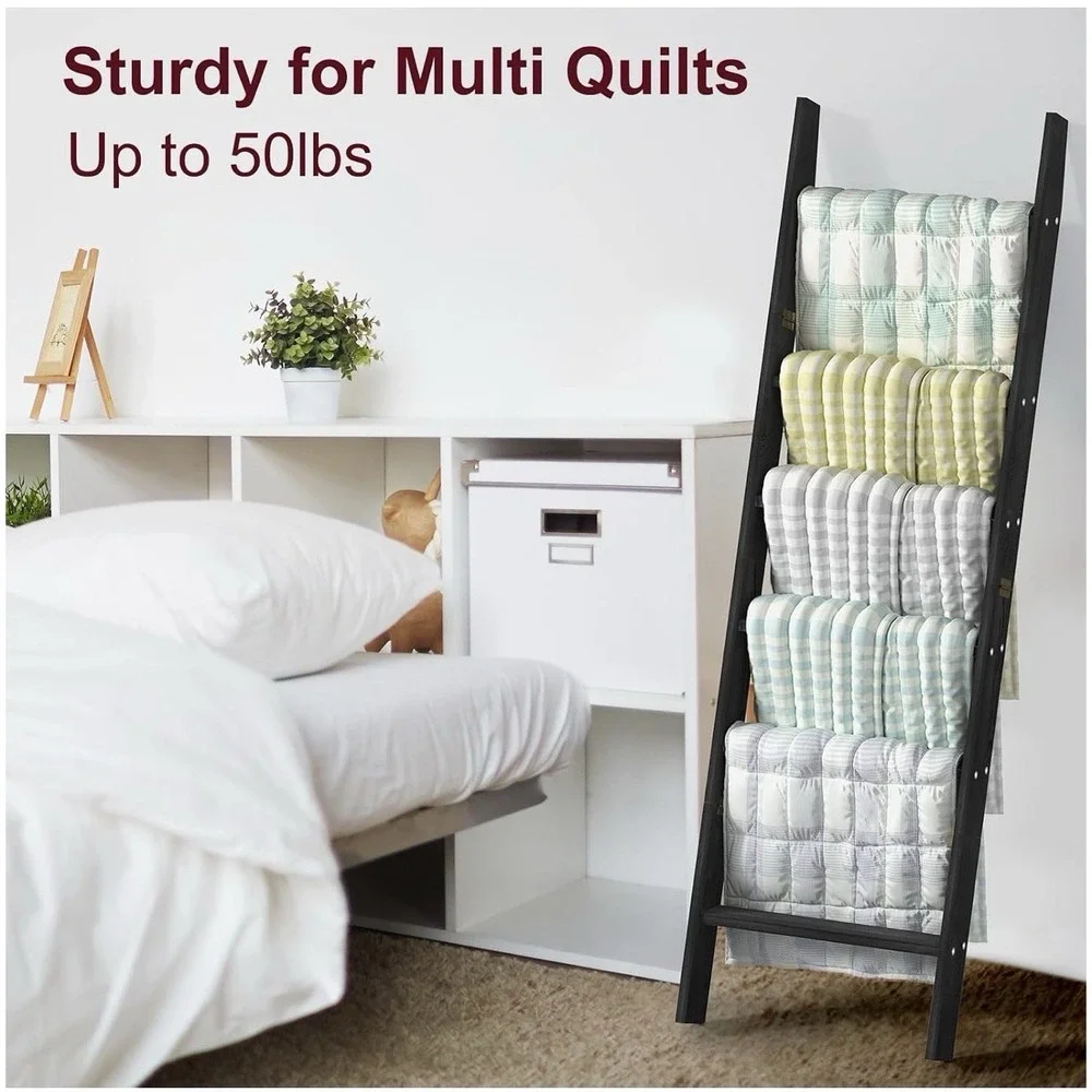 Blanket Ladders For The Living Room 6 Tier Blanket Holder Wall Leaning Blanket